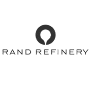 Rand Refinery Firmenlogo in Schwarz-Weiß.